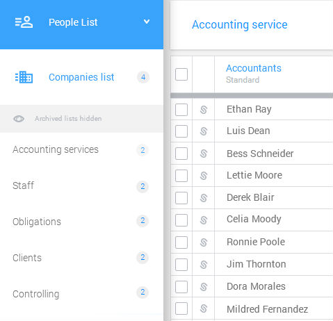 accountants lists